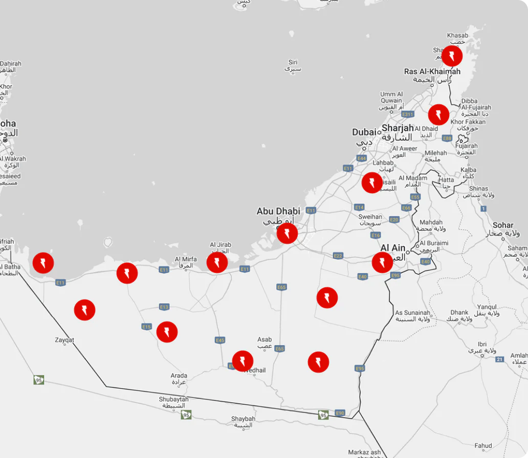 charge&go station Map in UAE